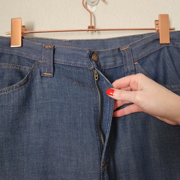 VINTAGE 70s JCPENNEY Denim Jeans Talon 42 Zip High Rise Flare - Picture 10 of 14